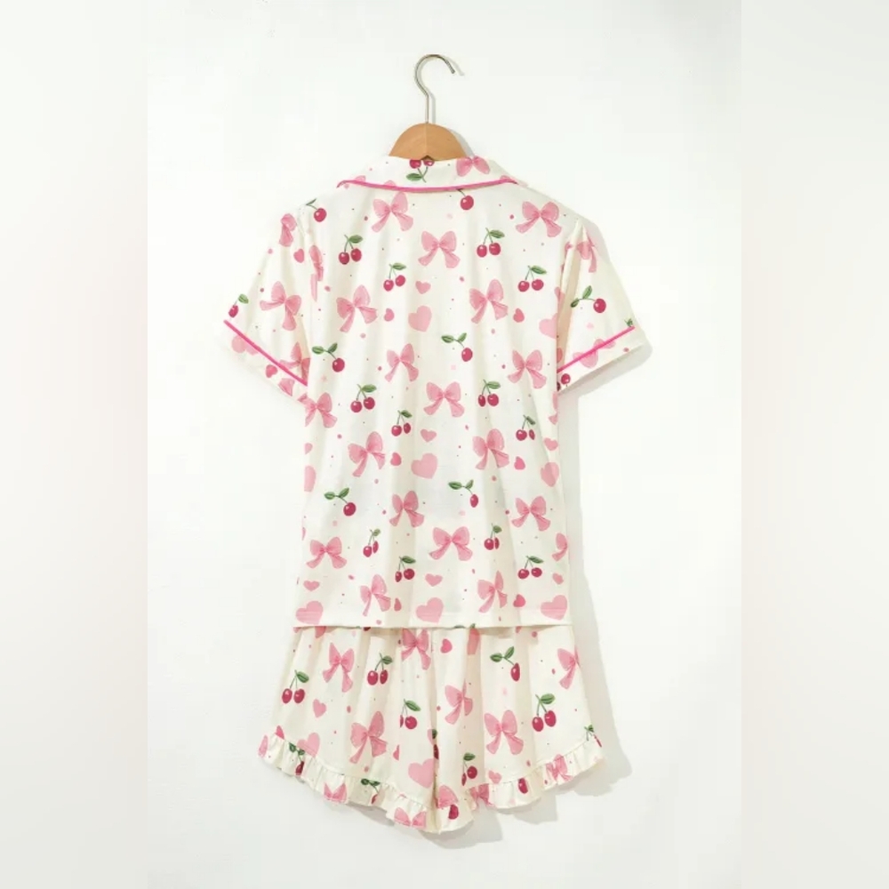 Pink Bows and Cherries Pajama Set - Picture 5 of 13